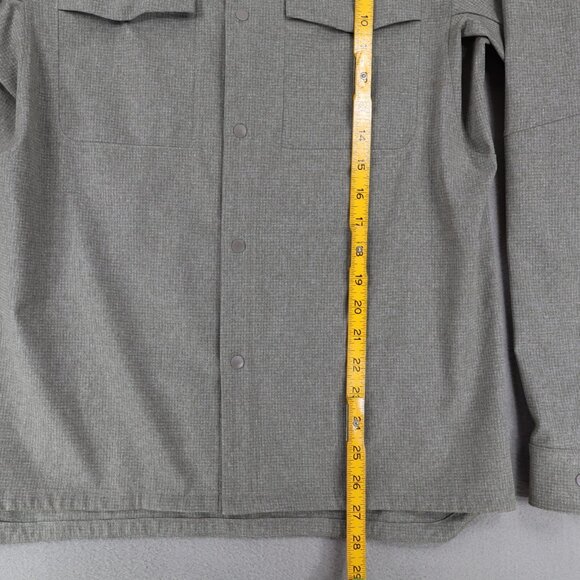 Lululemon Shirt Men Small Airing Easy Overshirt Heathered Olive Vent Long Sleeve - Picture 5 of 5